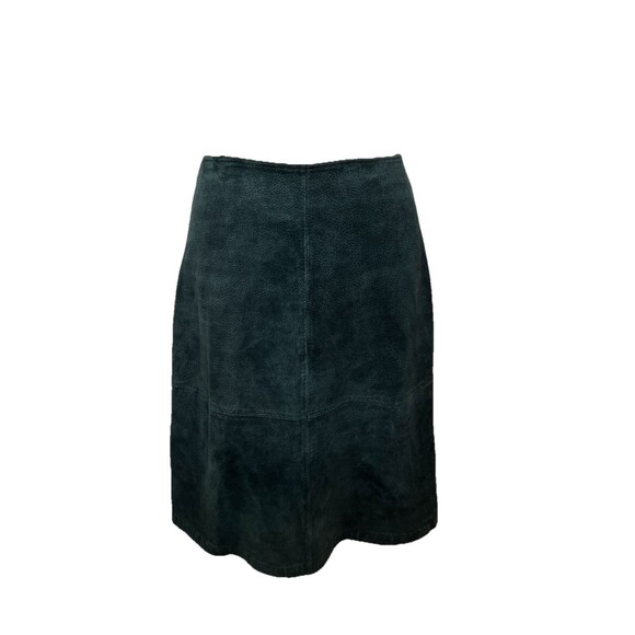 St. John's Bay A-Line Skirt Washed Black Suede Genuine Leather Vintage Size 8 - Picture 1 of 10